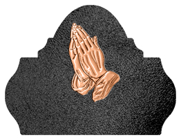 DARAY L 516 CP SH BK Copper Praying Hands Shimmer Black Background